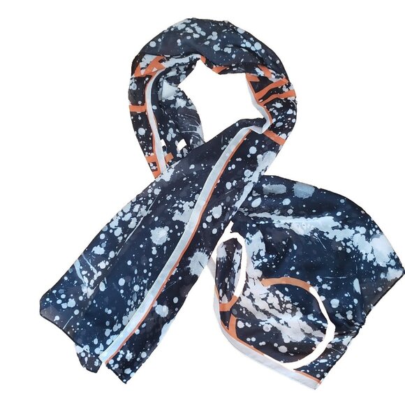 Calvin Klein Accessories - Calvin Klein Scarf Womens Logo Bleach Splatter Large